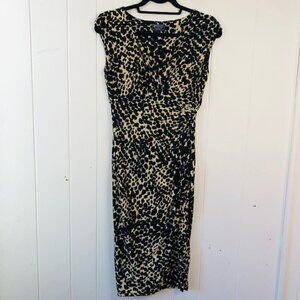 American Living Womens Dress V-Neck Animal Print Size 2